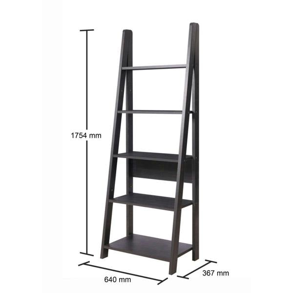 Timber Art Design Riva Retro 5 Tier Ladder Bookcase Display Shelf Unit