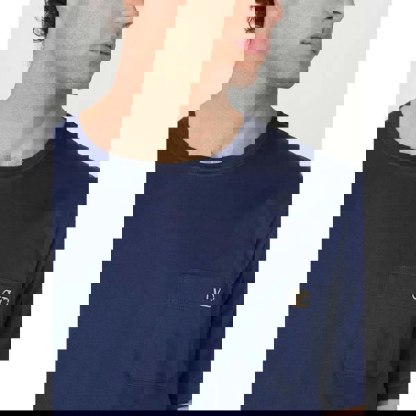 Valentino Plaque Logo T-Shirt   in  Blue