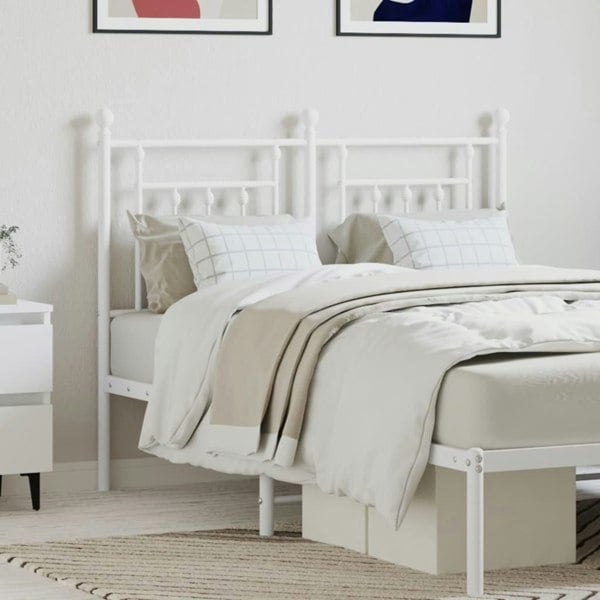 Berkfield Metal Headboard White 120 cm