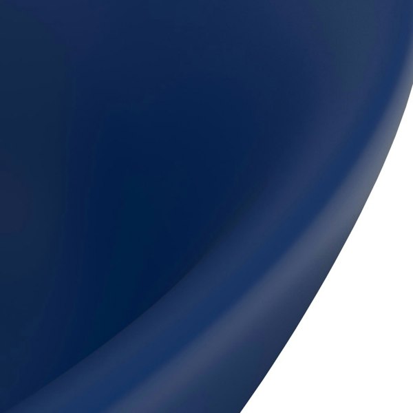 Berkfield Luxury Basin Overflow Oval Matt Dark Blue 58.5x39 cm Ceramic