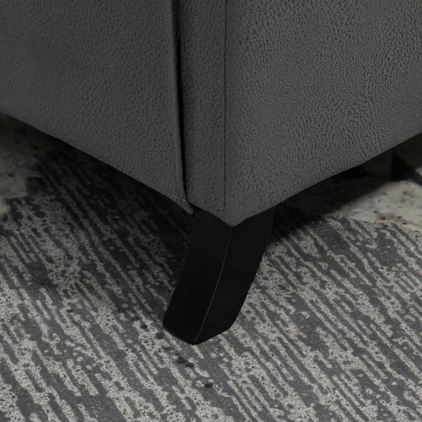 Charcoal grey recliner armchair leg with tapered wooden base