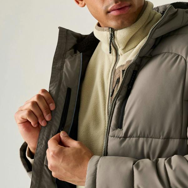 Regatta Mens Frankie Padded Jacket - Smokey Olive/Black - 