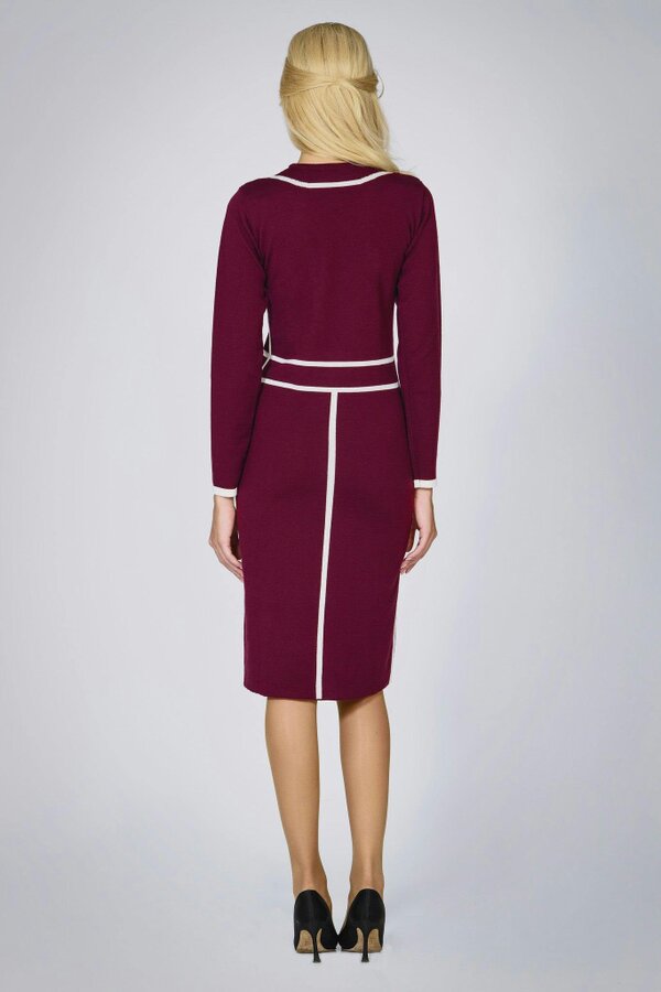Claire knitted jacquard dress in mulberry