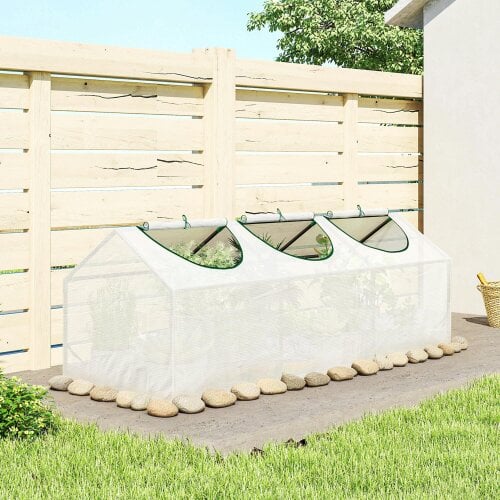 Outsunny Mini Greenhouse Small Plant Grow House w/ 3 Windows for Outdoor
