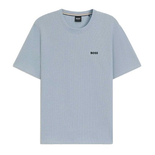 Boss Mens Waffle Knit Pyjama Top - Blue - Blue - XL - 60% Cotton/40% Polyester
