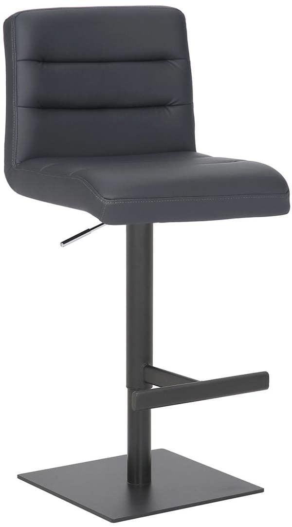 Lamboro Luscious Deluxe Kitchen Bar Stool, Matt Black Footrest, Adjustable Swivel Gas Lift, Breakfast Bar & Home Barstool, Charcoal Grey