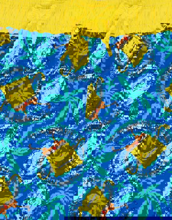 SpongeBob SquarePants Boys Blue Spongebob All-Over Tropical Print Swim Shorts