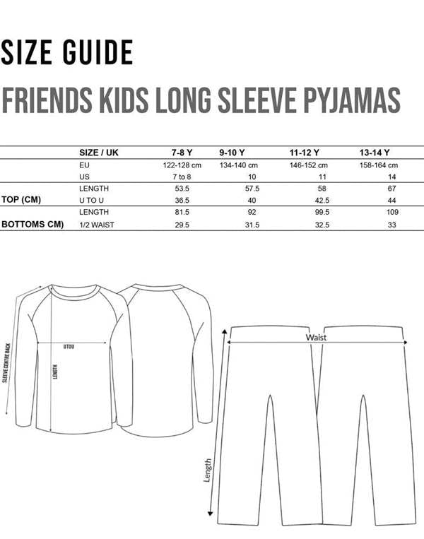 Friends Boys Red Logo Long Sleeve Long Leg Pyjama Set [dis]