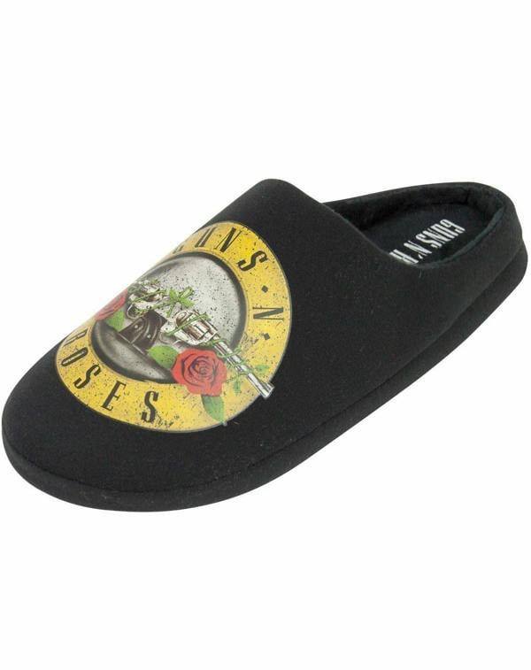 Guns N Roses Mens Black Logo Mule Slippers