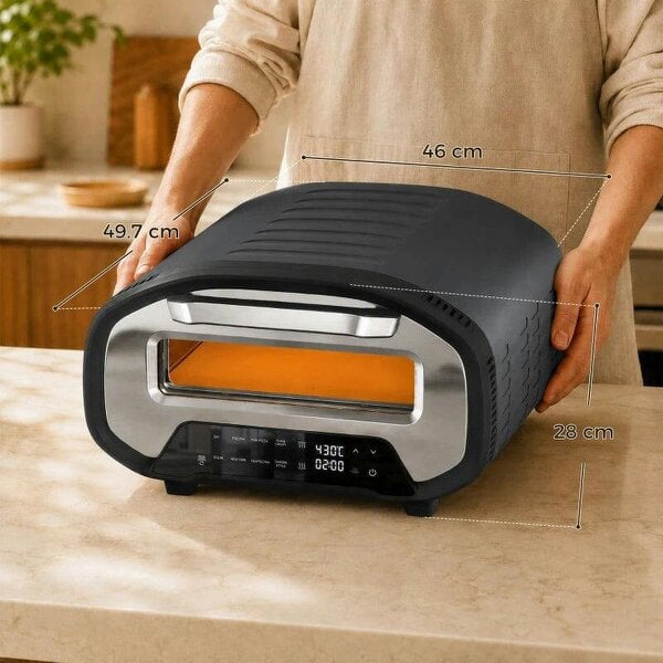 Electric Pizza Oven, 12 Inch Pizza Maker with 8 Preset Modes and Ceramic Stone, 2200W
