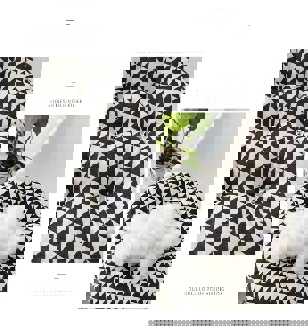 Anyhouz Anypillow Black Grid Pattern Soft Seat Cushion