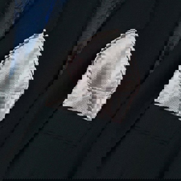 Alexander McQueen woven silk pocket square in pale grey