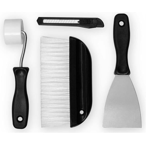 I Want Wallpaper IWW Wallpaper Hanging Tool Set 4pc Decorating Kit Smoothing Brush Scraper Roller
