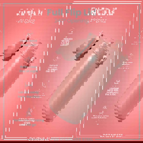 ION8 Leak Proof Kids Water Bottle, Stainless Steel, Ash Rose, 400ml (13oz)