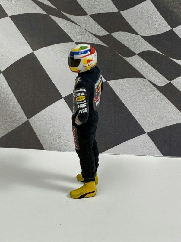 a toy figure wearing a helmet