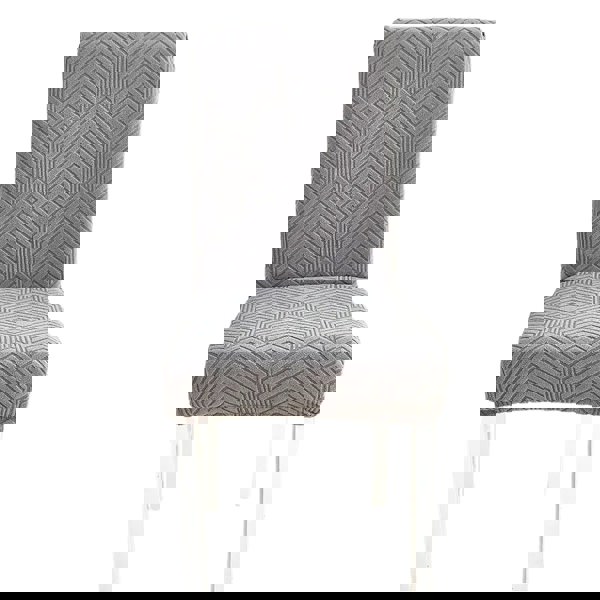 Anyseat Chair Cover Dark Grey Geometric Lines Design with Elastic Material for Dining Room Kitchen Wedding Hotel Banquet Restaurant