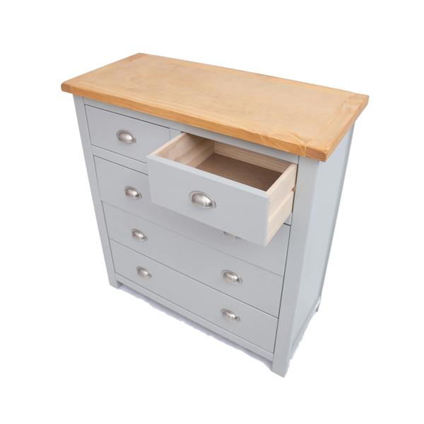 Cabinet Bits Argenta 5 Drawer Chest of Drawers Chrome Cup Handle