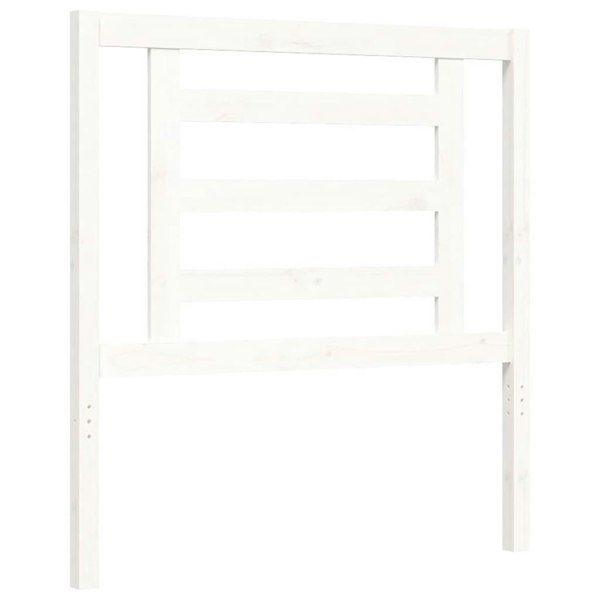 Berkfield Bed Frame with Headboard White Single Solid Wood
