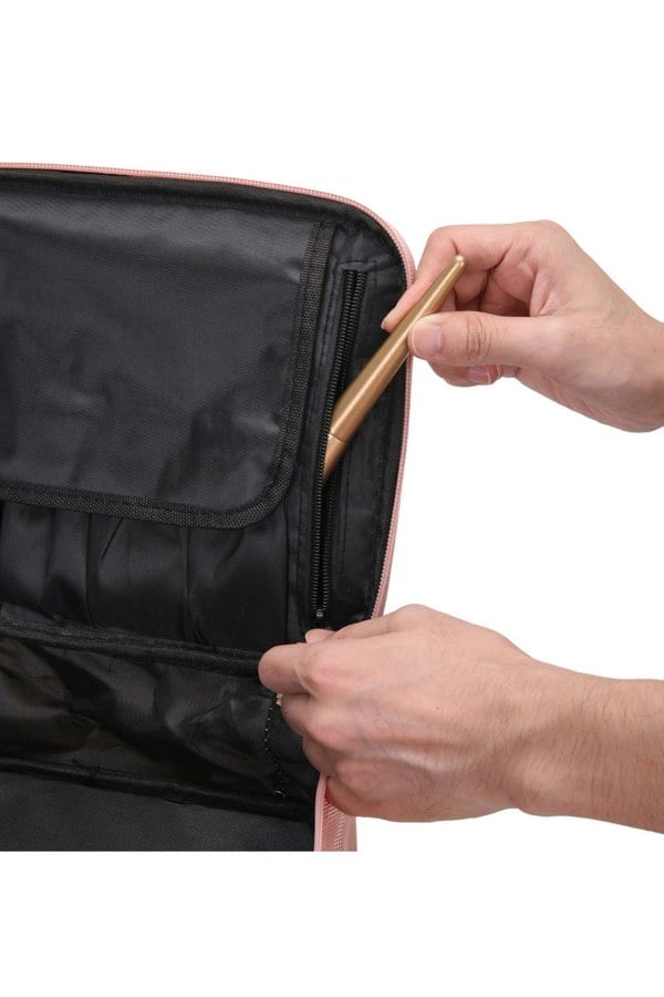 Living and Home Travel Makeup Storage Cosmetic Toiletry Wash Bag with Brush Compartment