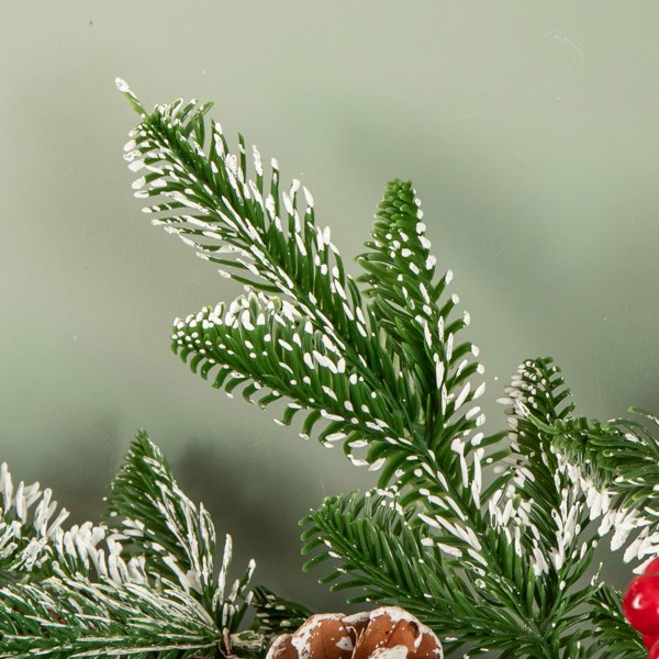 Samuel Alexander 1.9m Christmas Frosted Pinecone Garland with Red Berries and Baubles