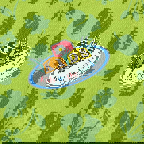 HOMESCAPES Children's Gardening Apron with Green Floral Design