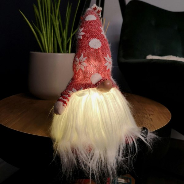 Samuel Alexander 56cm Battery Operated Light Up Christmas Standing Gonk Decoration in Red