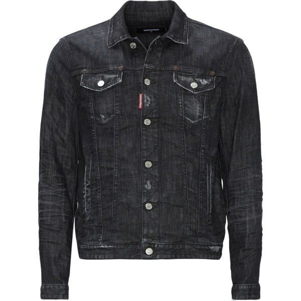DSQUARED2 S71AN0340 S30357 DAN JEAN JACKET 900 BLACK DENIM JACKET Mens 50