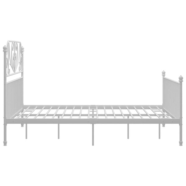 Berkfield Bed Frame White Metal 140x200 cm