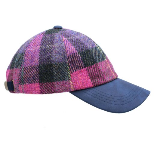 Heather Hats & Accessories Harris Tweed Baseball Trucker Cap, Cotton Lining, Outdoor Wear, Clover Pink