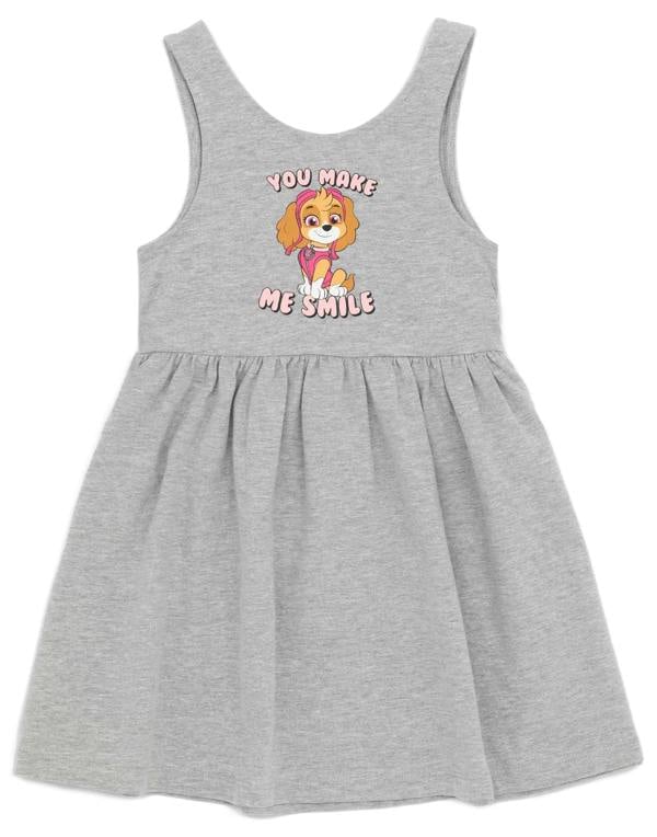 Paw Patrol Girls Grey Skye All-Over Print Sleeveless Skater Dress
