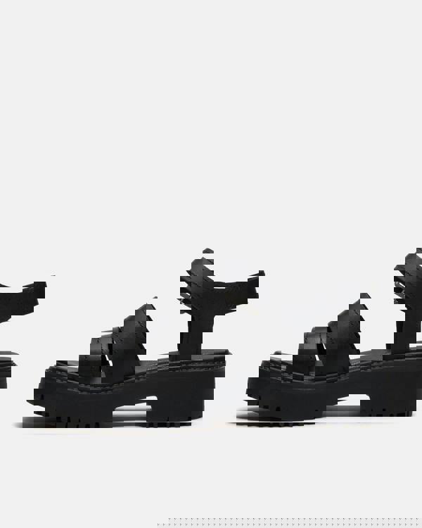 Timberland Stone Street Backstrap Full Grain Leather Womens Sandals - Black | CHO | Designer Womens Flat Sandals