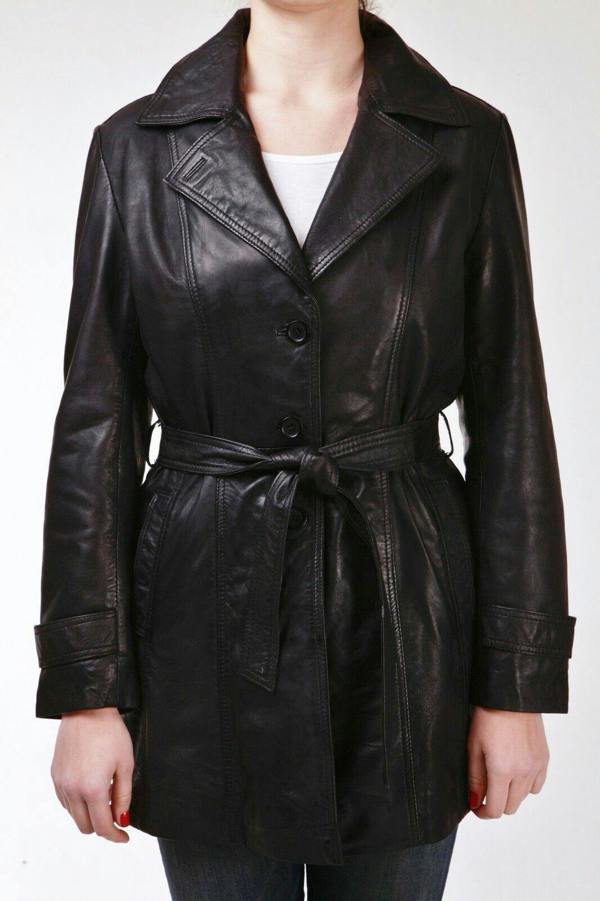 Womens 3/4 Length Tie Belt Trench Coat-Oldbury - Upperclass Fashions 