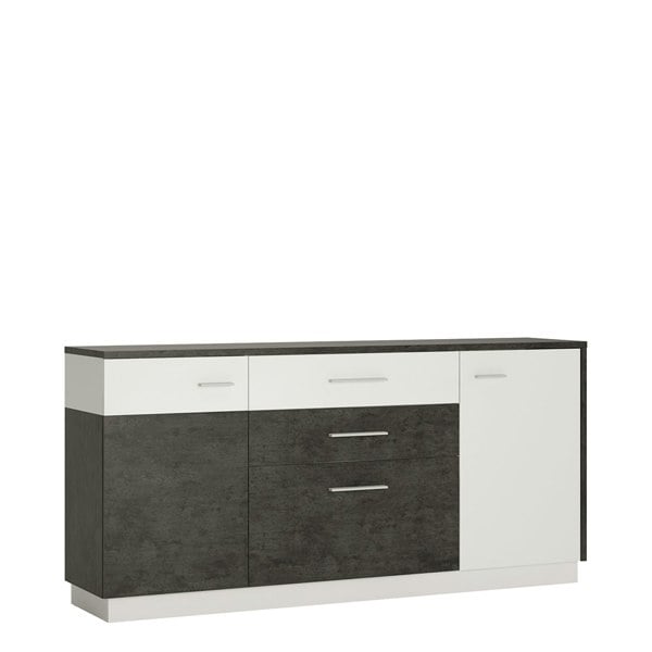 Furniture To Go Zingaro 2 door 2 drawer 1 compartment sideboard in Grey and White
