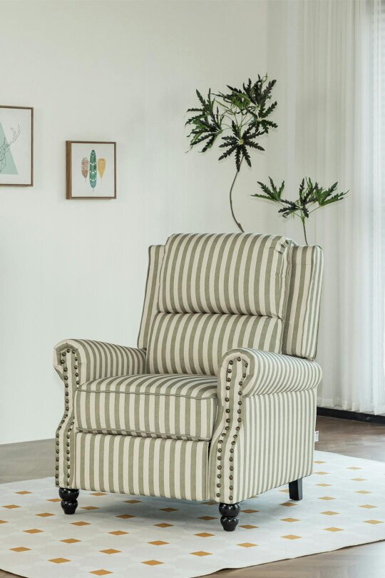 Living and Home Single Sofa Recliner Chair Armchair with Footrest