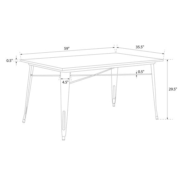 Dorel Home Fusion Rectangular Dining Table Antique Gun Metal