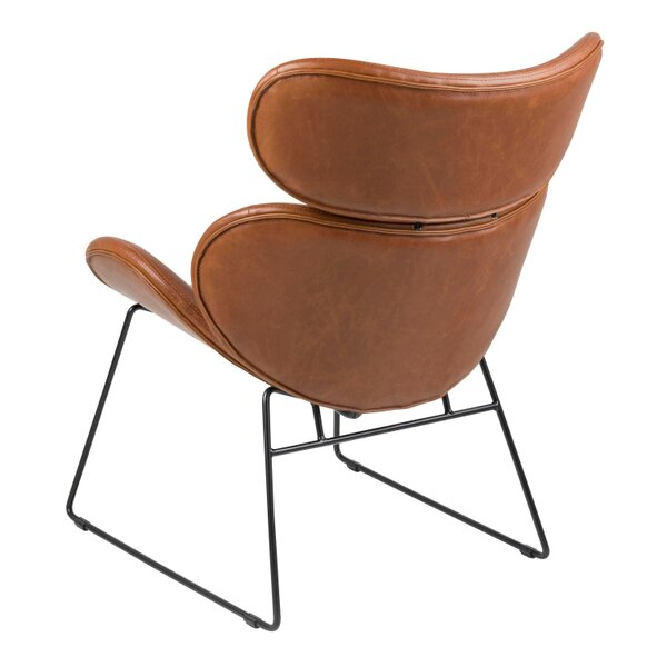 Wyld Haus Mazapan Organic Lounge Brown Faux Leather Chair