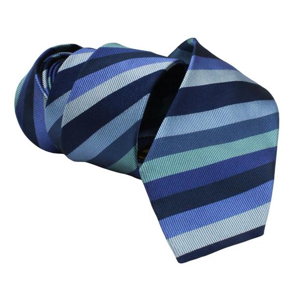Paul Smith narrow silk tie in a grosgrain multicoloured stripe pattern