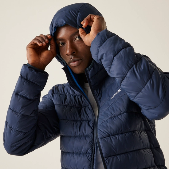 Regatta Mens Marizion Baffled Hooded Padded Jacket - Navy/Olympic Blue