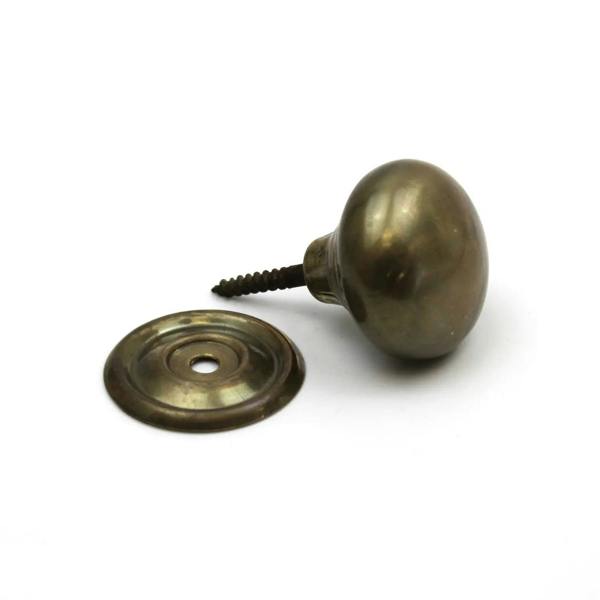 Hollow Antique Brass Cabinet Knob With Screw Plate - 38mm Diameter