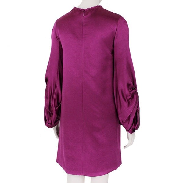 Alexander McQueen luxurious silk satin tunic dress in a rich byzantium purple