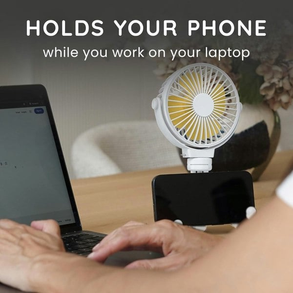 Generise Mini Rechargeable Portable Octopus Desk / Pram Fan (4000mAh) - White