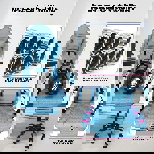 Levede Office Chair Gaming Racing Recliner Adjustable Spring Cushion Footrest