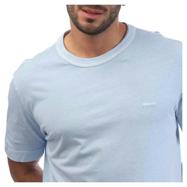 Gant Mens Faded Crew Neck T-Shirt - Light Blue - 