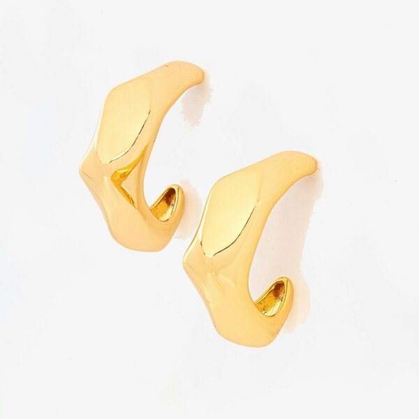 Uchi & Soto Nami Gold Hammered Earrings