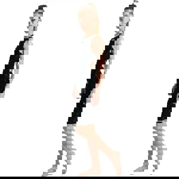 Black Arena Girls Powerskin Impulso open back swimsuit with teal logo