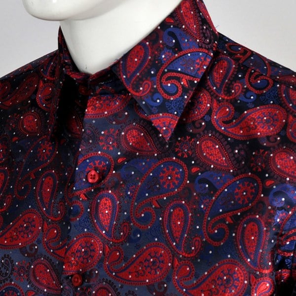 Kensington Paisley Jacquard Shirt - Wine