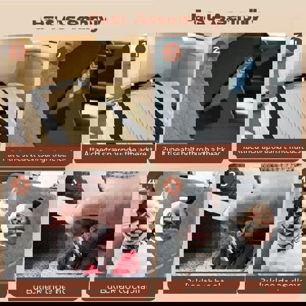 Skylos Dog Car Seat for Small Dogs Cats Cosy Pet Travel Bed with Safety Leash