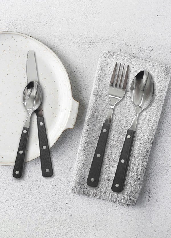 Rozi Dark Collection Cutlery (Set of 24)