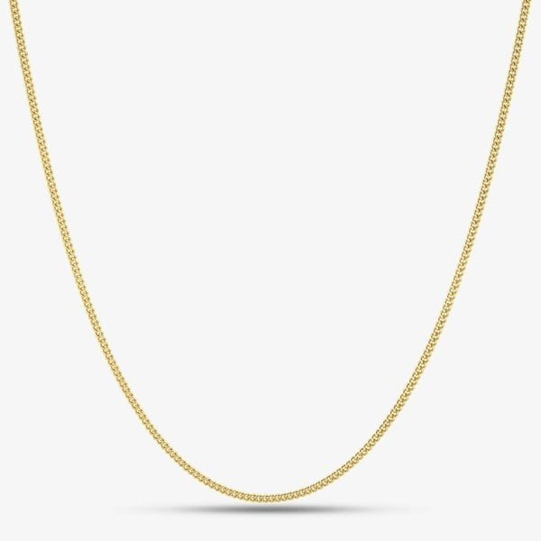 T. H. Baker 9ct Yellow Gold 18inch Light Filed Curb Chain G12FC18