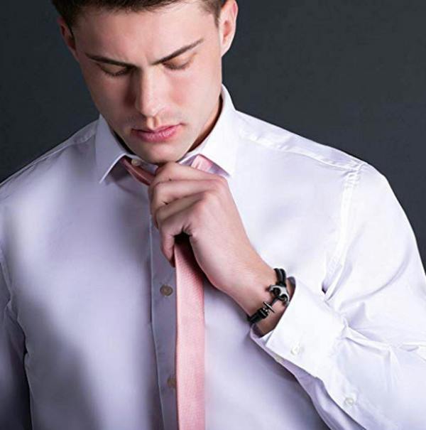 Black Anchor Stainless Steel Mesh Bracelet for Men - namana.london